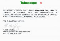 Appreciation Certificate - TUBOSCOPE